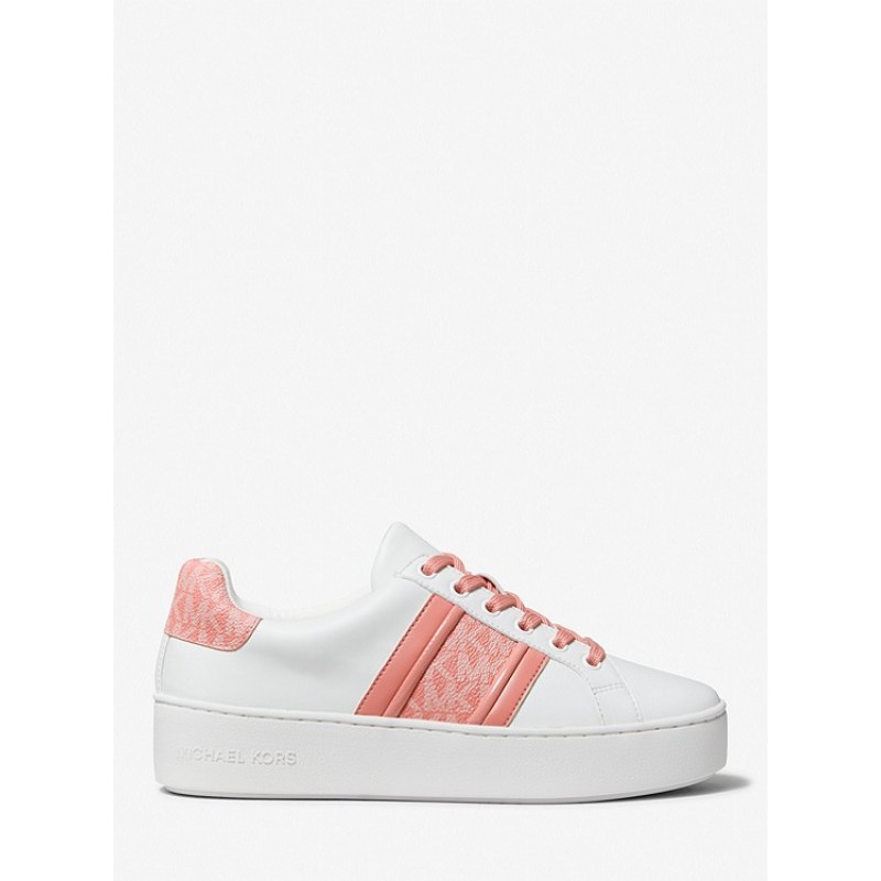 Poppy Leather and Logo Stripe Sneaker