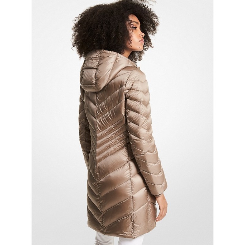 Quilted Nylon Packable Puffer Coat