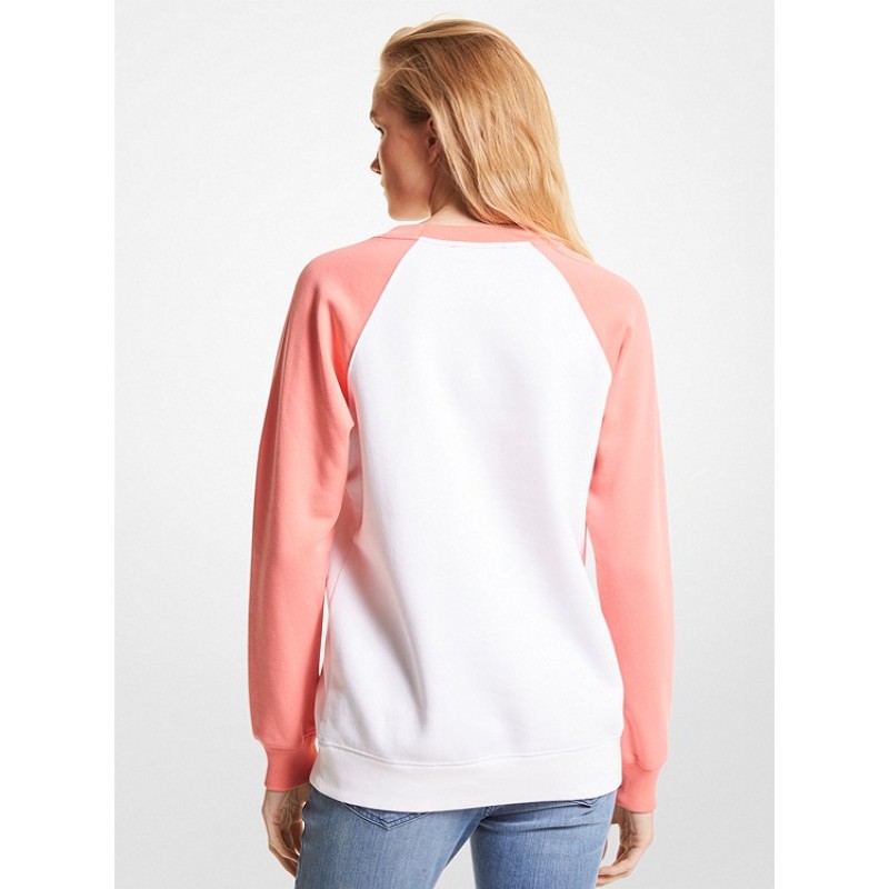 Logo Color-Block Cotton Blend Sweatshirt