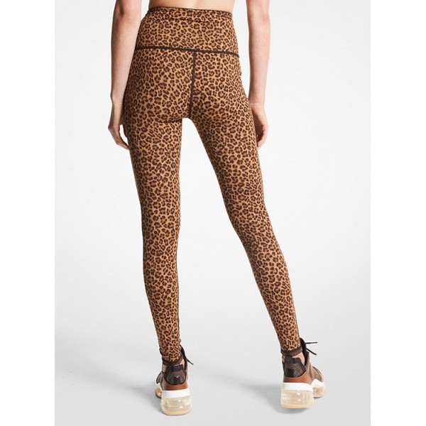 Reversible Logo and Leopard Nylon Blend Leggings