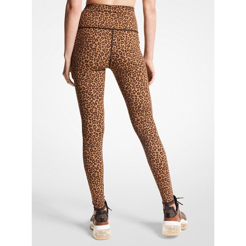 Reversible Logo and Leopard Nylon Blend Leggings