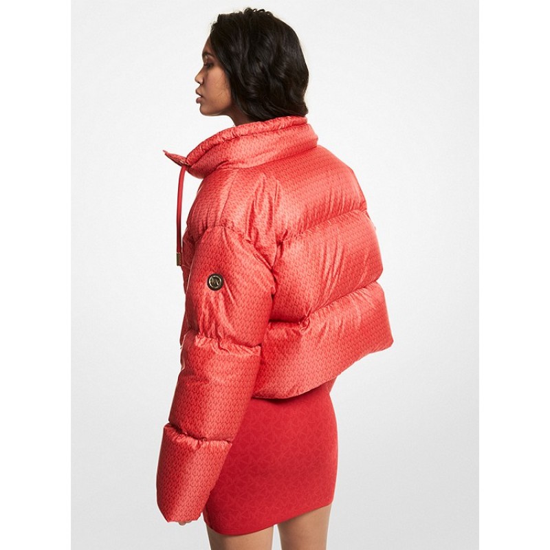 Cropped Logo Quilted Puffer Jacket