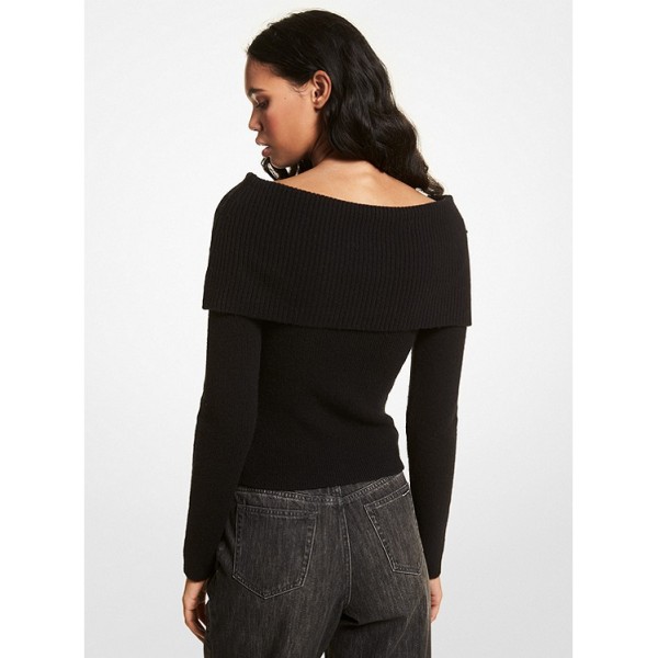 Wool Blend Off-The-Shoulder Sweater