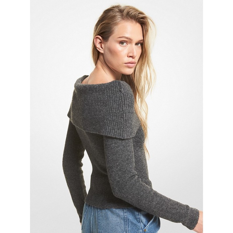 Wool Blend Off-The-Shoulder Sweater