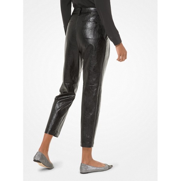Faux Leather Pleated Pants