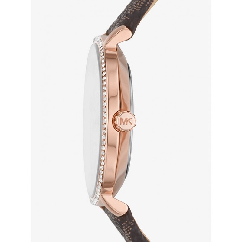 Pyper Logo and Rose Gold-Tone Watch and Bracelet Set