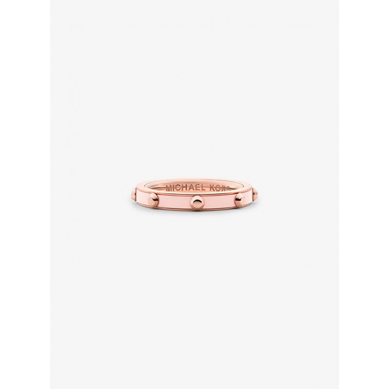 Studded Rose Gold-Plated and Acetate Ring