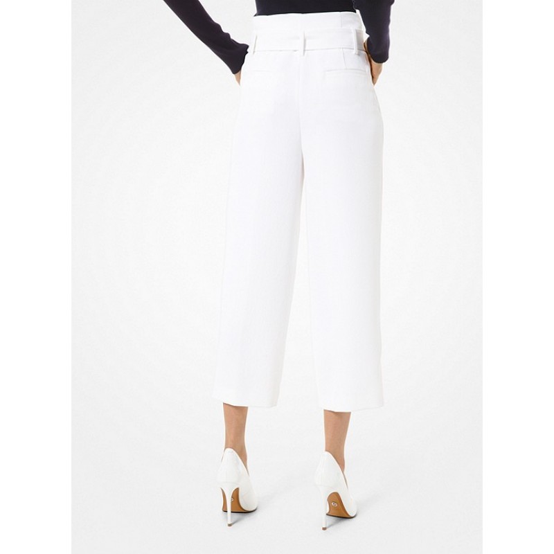 Belted Crepe Trousers
