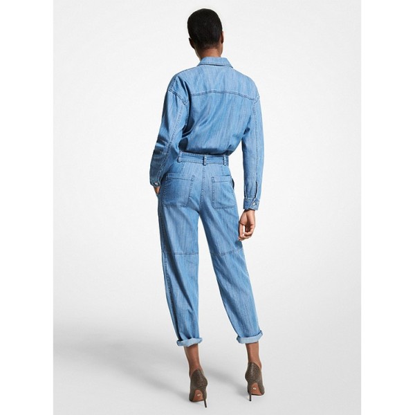 Chambray Belted Jumpsuit