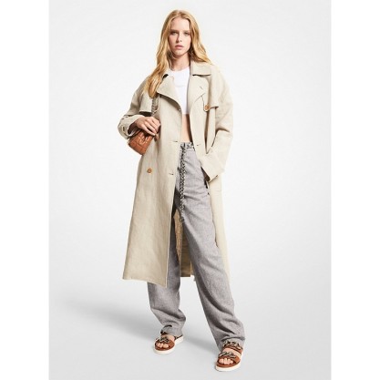 Washed Linen Trench Coat