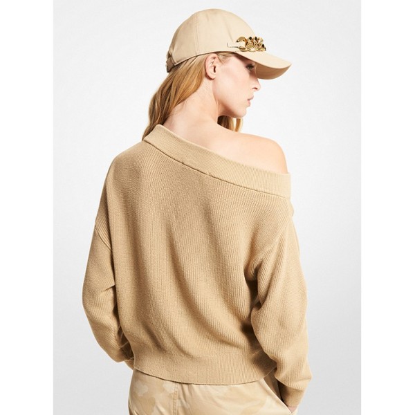 Cotton Off-The-Shoulder Sweater