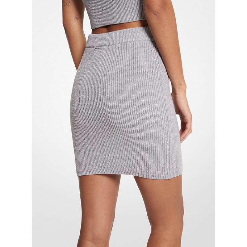 Ribbed Stretch Cotton Skirt