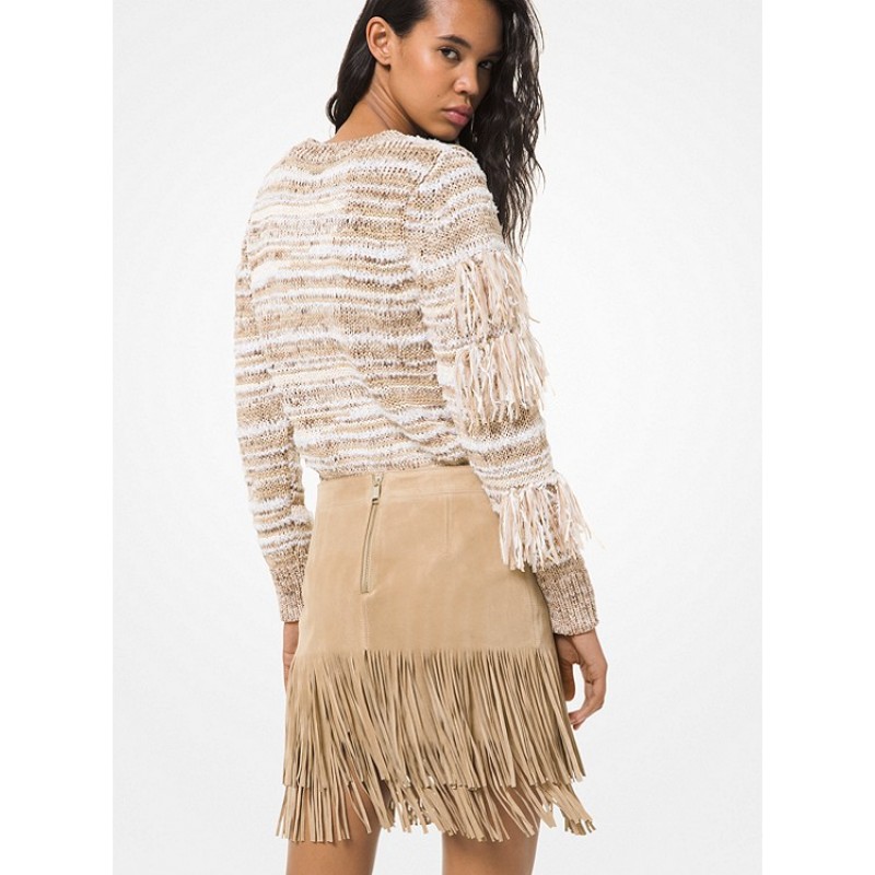 Fringed Suede Skirt